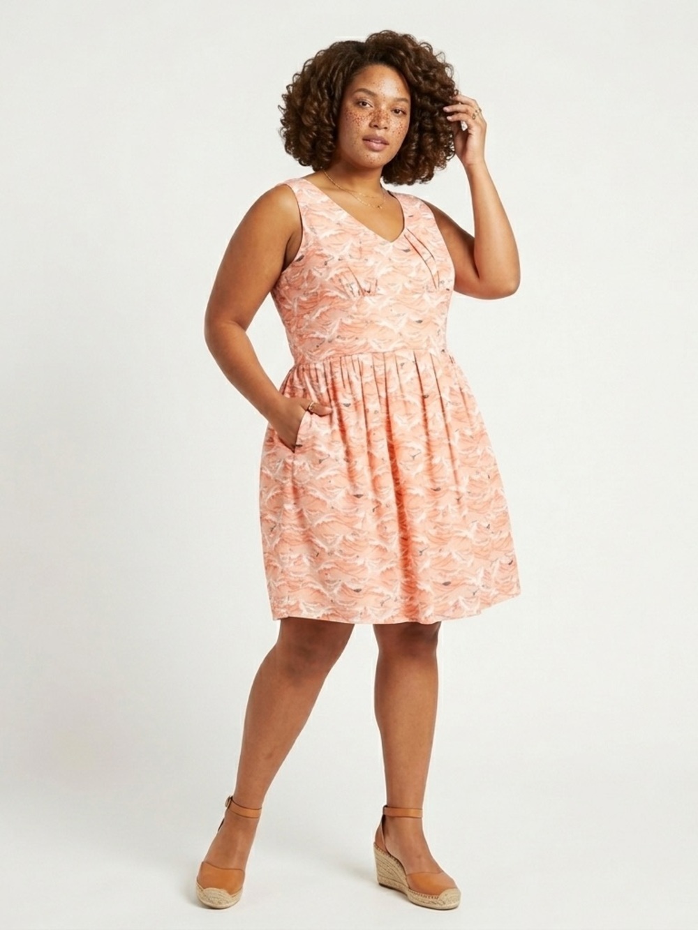Tula Pink Sea Debris Hissy Fit XXL Cotton Fit Flare Dress